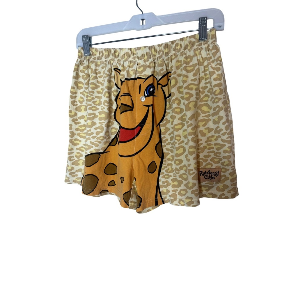 Rainforest Cafe Boxer Shorts Mens Medium Beige Leopard Cartoon‎ Graphic Souvenir